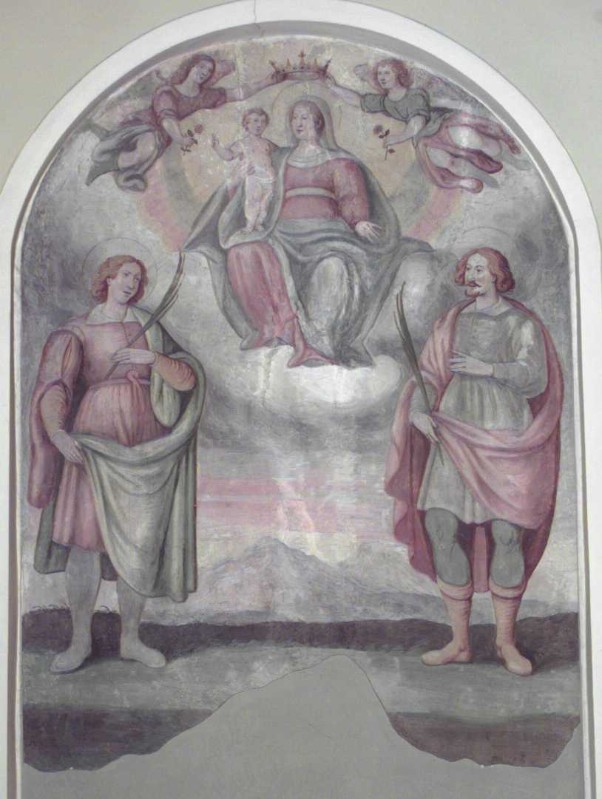 Baschenis P. sec. XVI, Madonna col Bambino e santi
