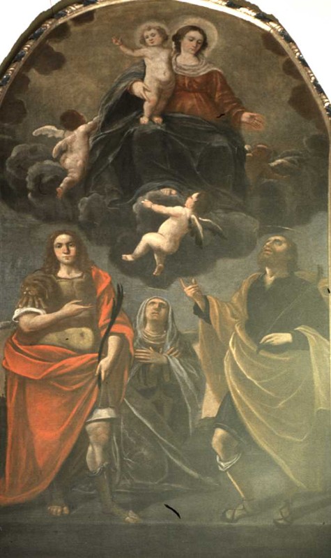 Scuola lombarda sec. XVII, Madonna col Bambino e santi