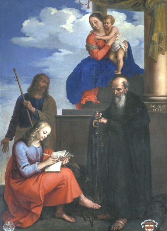 Courtois J. il Borgognone (1656), Madonna con Gesù Bambino e santi