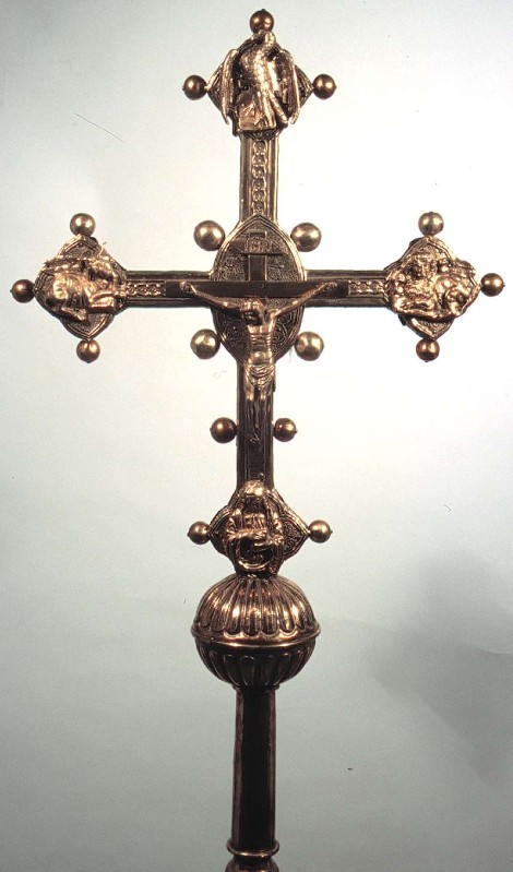 Ambito lombardo-veneto sec. XVI, Croce processionale dorata