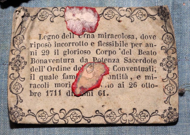 Bottega abruzzese sec. XX, Reliquiario del B. Bonaventura da Potenza