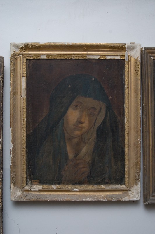 Ambito napoletano fine sec. XIX, Madonna addolorata in olio su tela