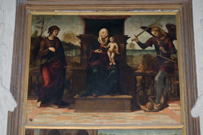 Sabatini A. prima metà sec. XVI, Madonna con Gesù Bambino e santi
