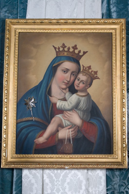 Ambito napoletano secc. XIX-XX, Madonna del Carmelo in olio su tela