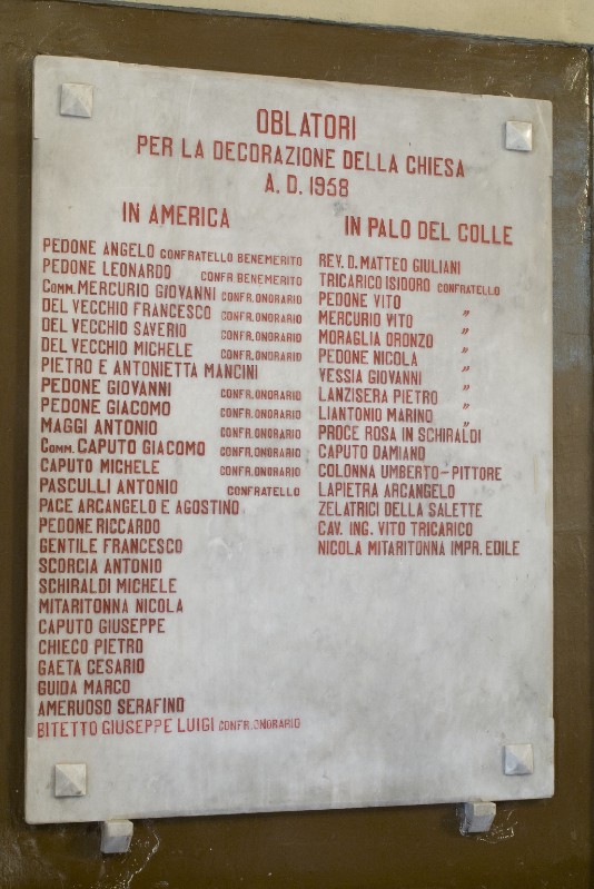 Marmoraio dell'Italia meridionale (1958), Lapide