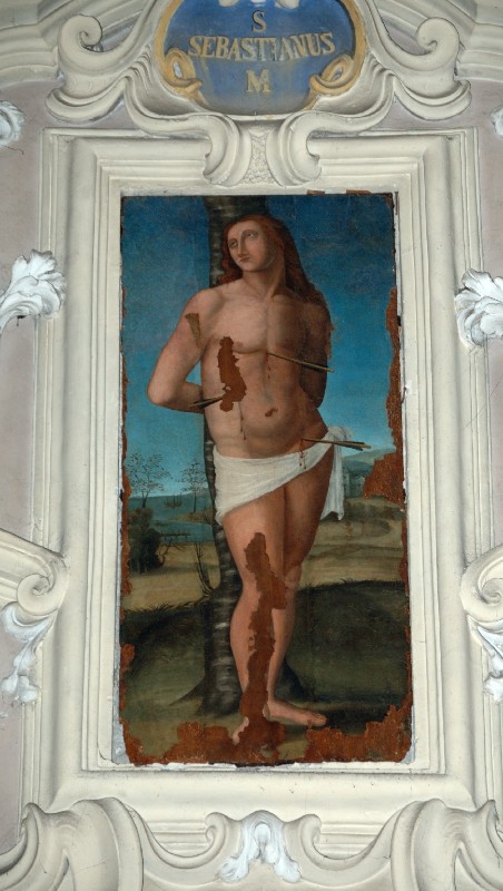 Ambito laziale sec. XVI, Dipinto con San Sebastiano