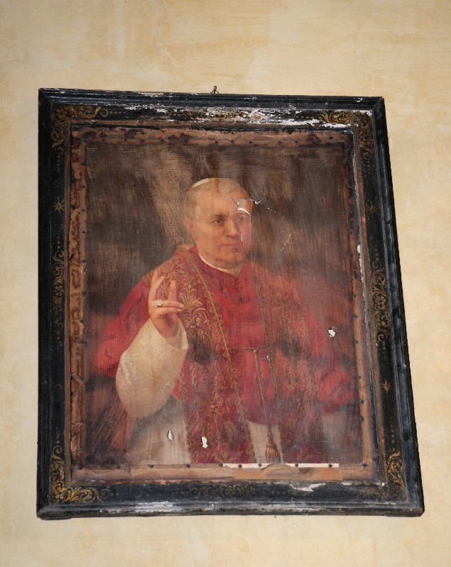 Artigianato romano sec. XIX, Cornice del dipinto con papa Pio X