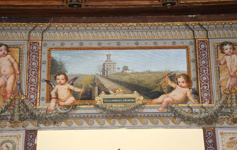 Danti G. sec. XX, Dipinto con veduta di Villa Urbana Nepesina