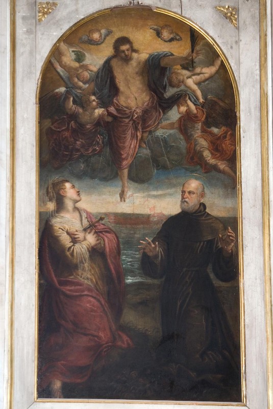 Robusti J. sec. XVI, Cristo risorto tra Santa Giustina e San Francesco da Paola