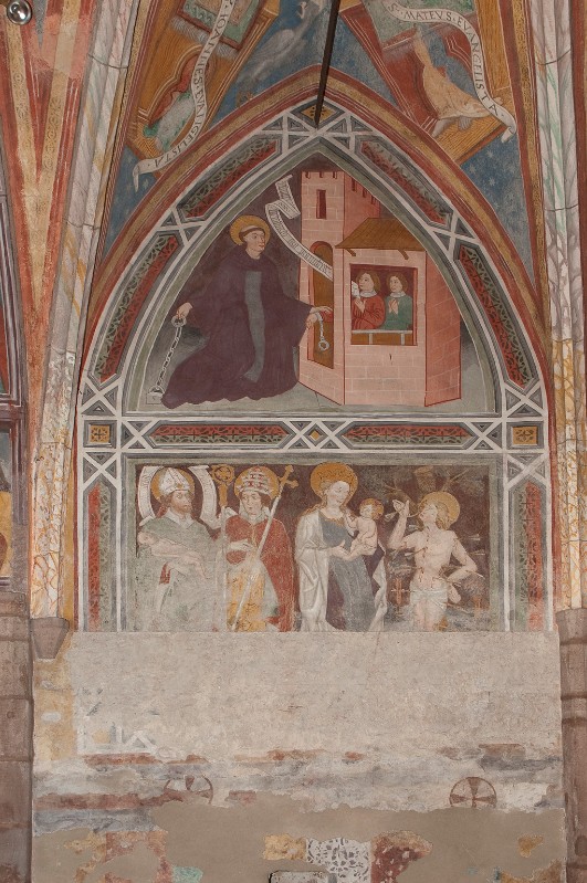 Cerchia di Leonardo da Bressanone (1474 circa), Affreschi della parete nord