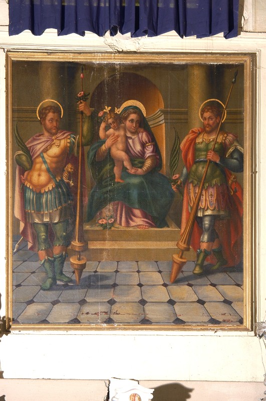 Bott. piacentina sec. XIX, Madonna con Bambino e santi