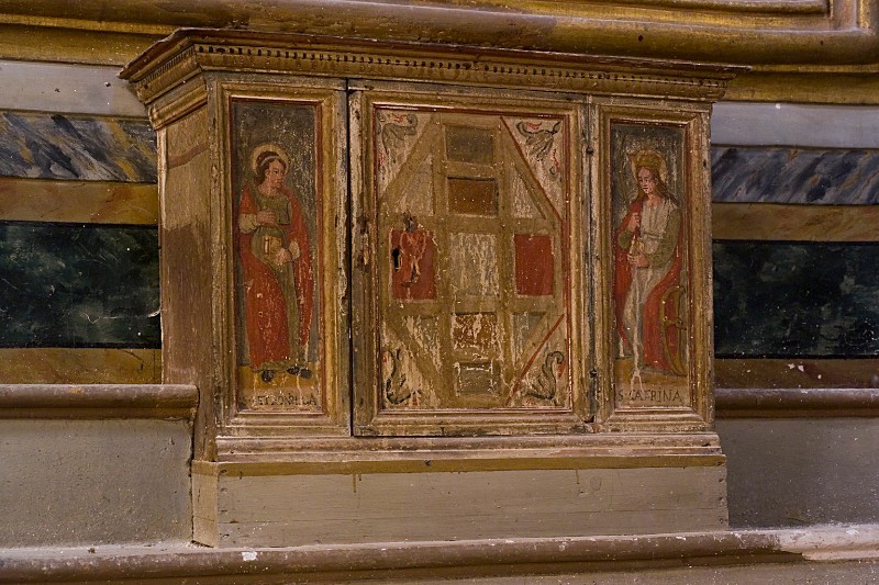Bottega abruzzese sec. XV, Tabernacolo in legno dipinto
