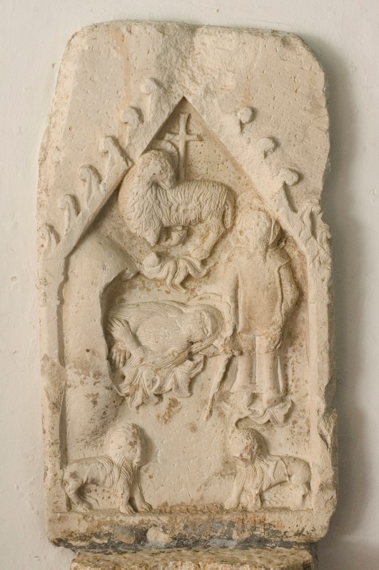 Bott. abruzzese secc. XI-XII, Scultura raffigurante la morte di San Benedetto