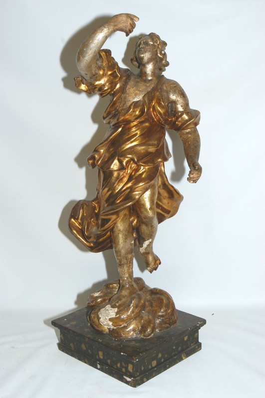 Bott. toscana sec. XVIII, Statua in legno su basamento