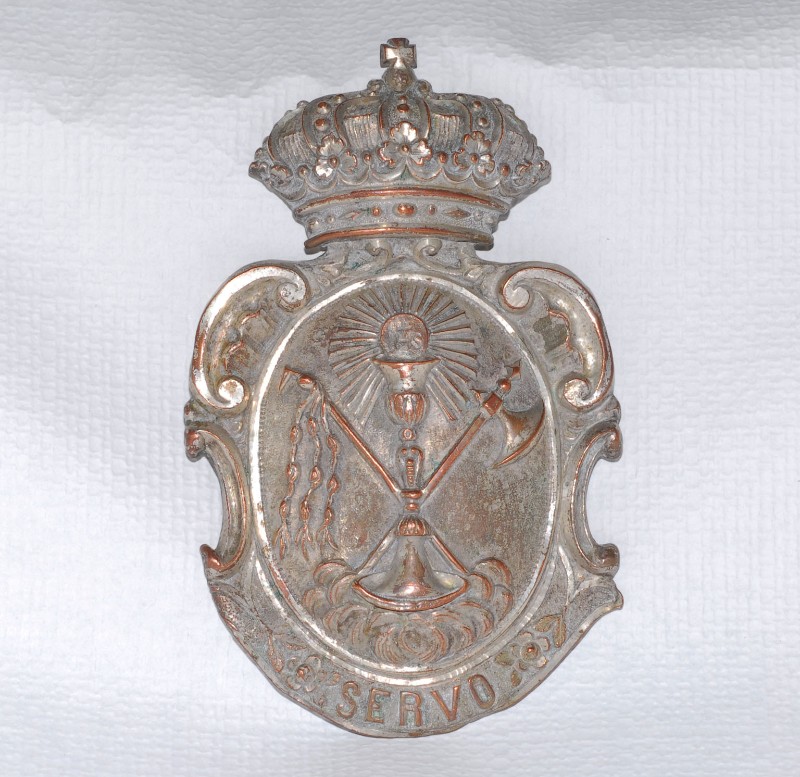 Bott. toscana sec. XIX, Emblema di confraternita con iscrizione