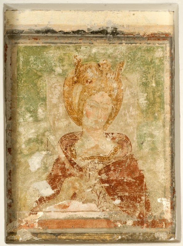 Pittore novarese sec. XVI, Santa martire con corona
