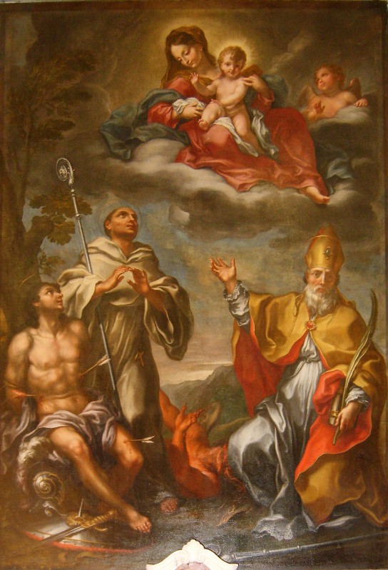 Piola P.G. sec. XVIII, Madonna con Gesù Bambino e Santi