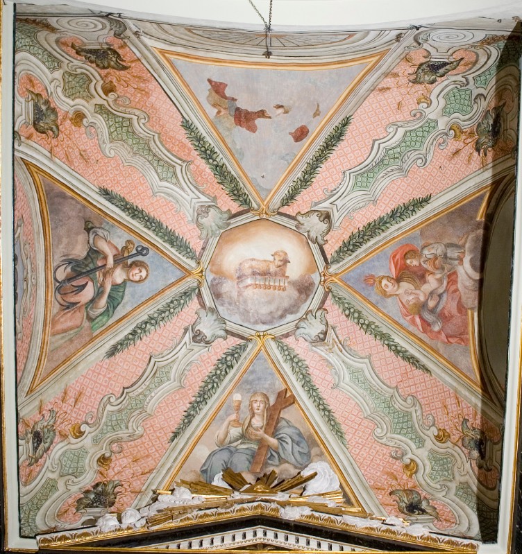 Ambito siciliano sec. XVIII, Affreschi della volta cappella dell'Eucarestia