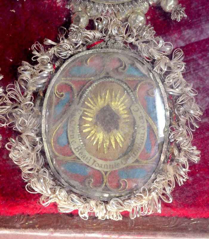 Bottega abruzzese sec. XX, Reliquiario a medaglione del B. Giovanni Colombini