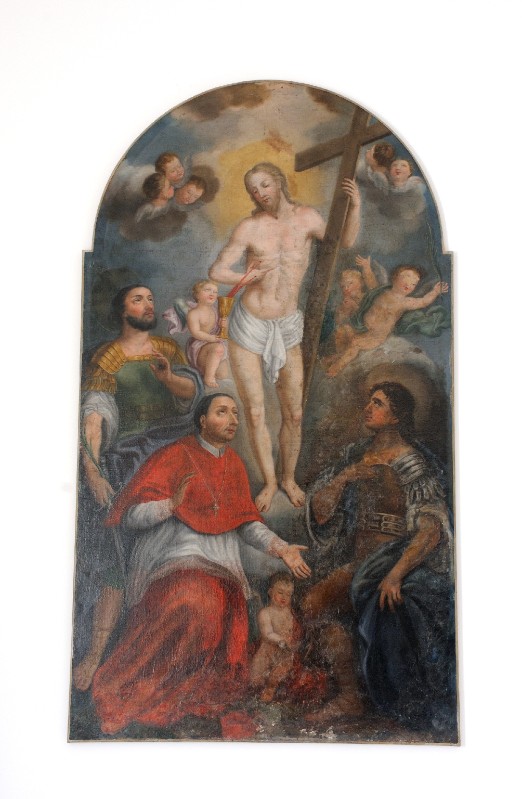 Ambito molisano sec. XVIII, Dipinto con Gesù e San Carlo Borromeo