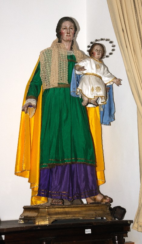 Ambito napoletano sec. XVII, Statua con Sant'Anna e Maria bambina
