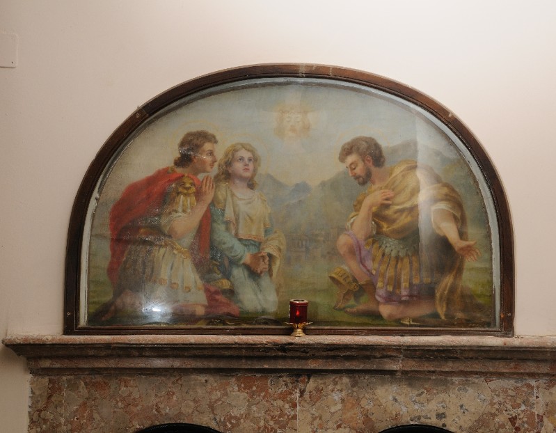 Trivisonno A. sec. XX, Dipinto di Santi Marciano, Nicandro e Daria