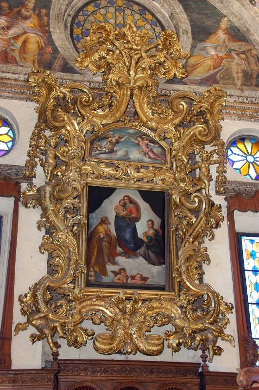 Sceti G. (1698), Cornice della Madonna Sistina in legno dorato