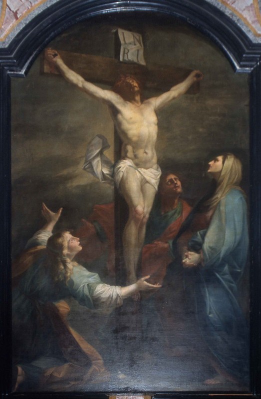 Scuola di Reni G. sec. XVII, Crocifissione con la Madonna e San Giovanni