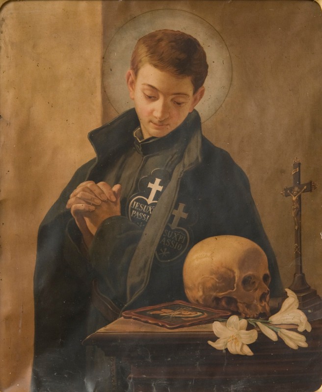 Bott. lucchese sec. XIX, San Luigi Gonzaga dipinto ad olio su tela