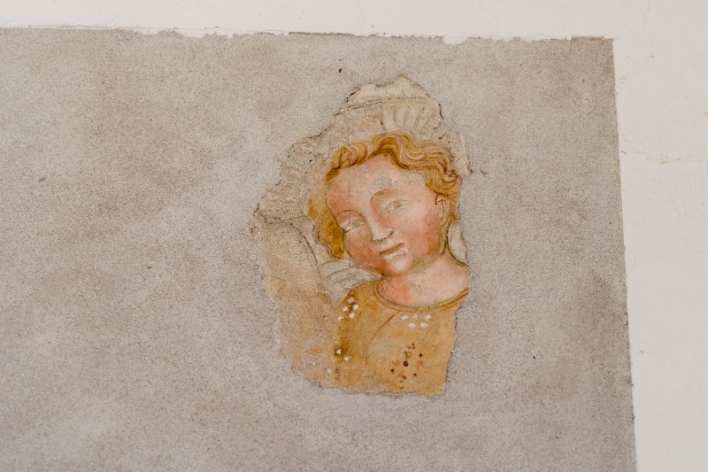 Bottega toscana sec. XIII, Volto maschile dipinto murale