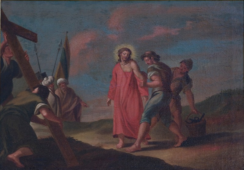 Bott. lucchese sec. XVIII, Gesù è spogliato dalle vesti dipinto a olio su tela
