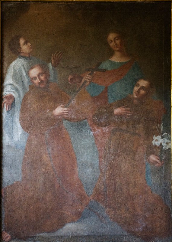 Ambito toscano sec. XVII, San Francesco Santa Lucia San Luigi dipinto