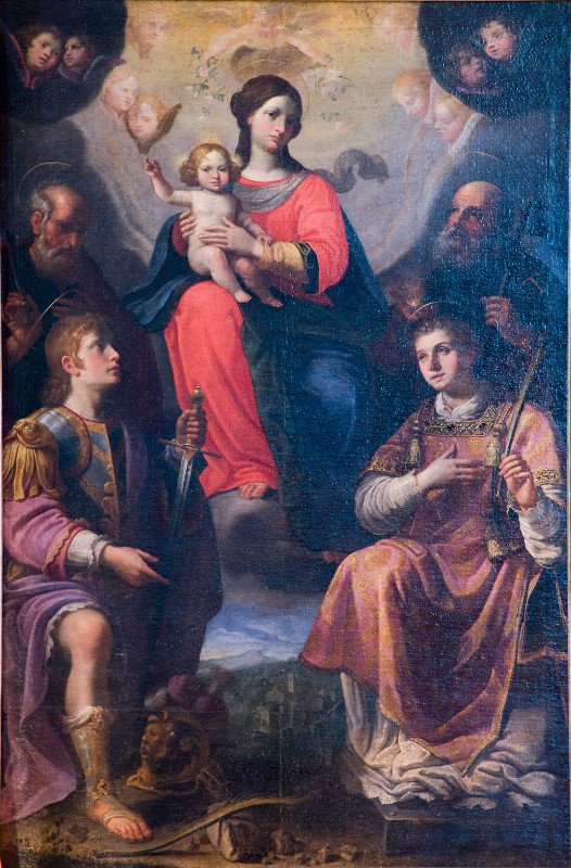Franchi T. (1651), Madonna con Gesù Bambino San Romano e santi dipinto
