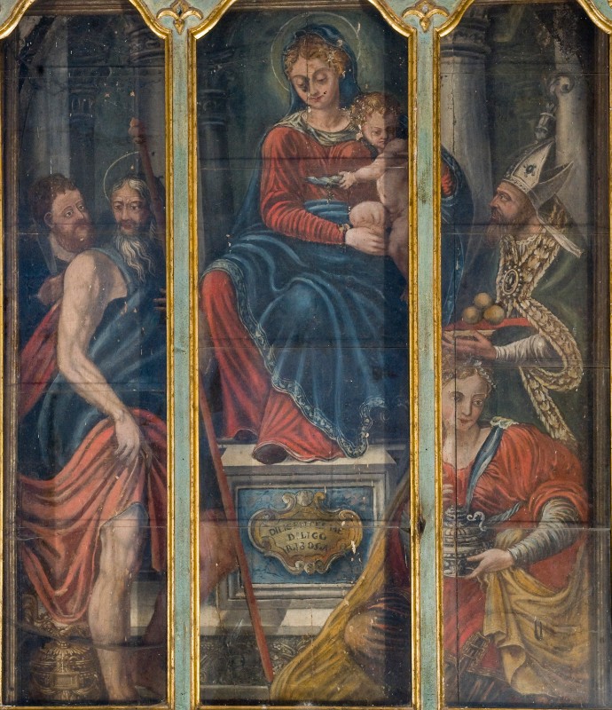 Arrighi G. (1555), Madonna in trono tra santi dipinto a olio su tela