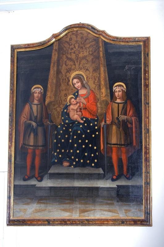 Bott. emiliana sec. XV, Madonna del latte con San Gervasio e San Protaso