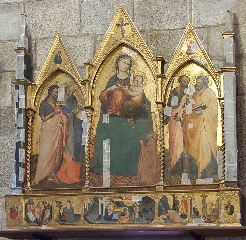 Bicci di Lorenzo sec. XV, Trittico con la Madonna col Bambino e santi