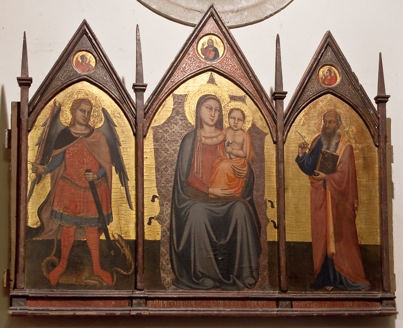 Maestro di Barberino (1357), Trittico con la Madonna col Bambino e due santi
