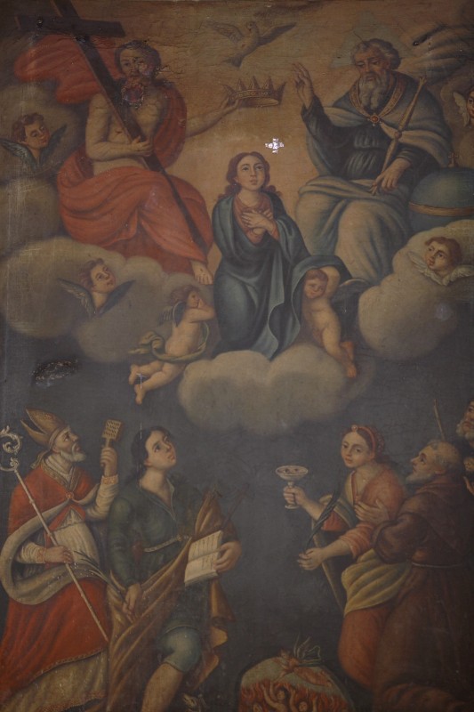 Ambito lucano sec. XVII, Trinità in olio su tela