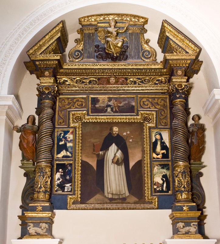 Bottega laziale sec. XVII, Altare con la Madonna e due Sante