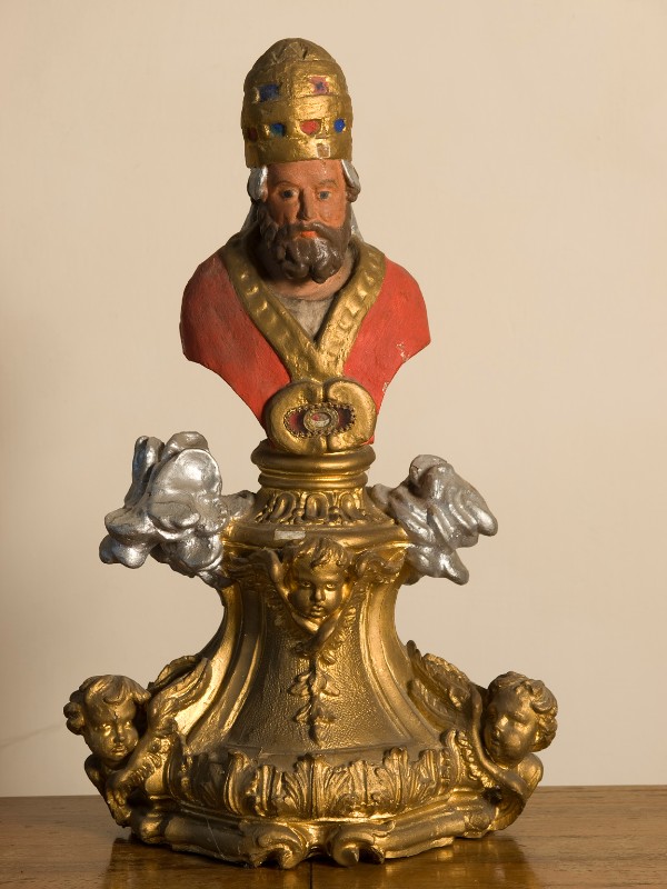 Bottega romana sec. XVIII, Reliquiario a busto di San Sisto papa e martire