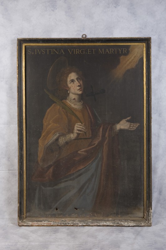 Ambito toscano sec. XVII, Dipinto con Santa Giustina