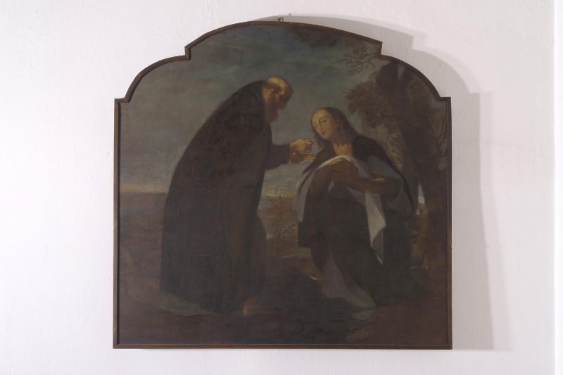 Torelli F. sec. XVIII, Dipinto con comunione di Santa Maria Egiziaca