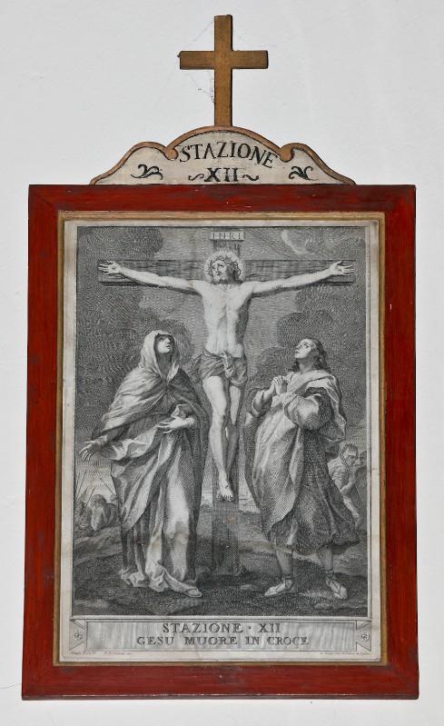 Bombelli Pietro Leone - Reni Guido sec. XVIII, Stampa di Gesù morto in croce