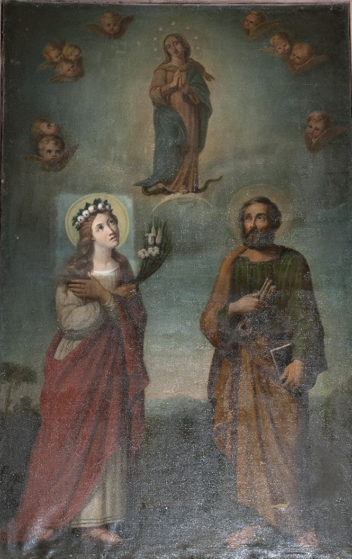 Zamboni A. (1862), Dipinto con San Pietro e Santa Filomena