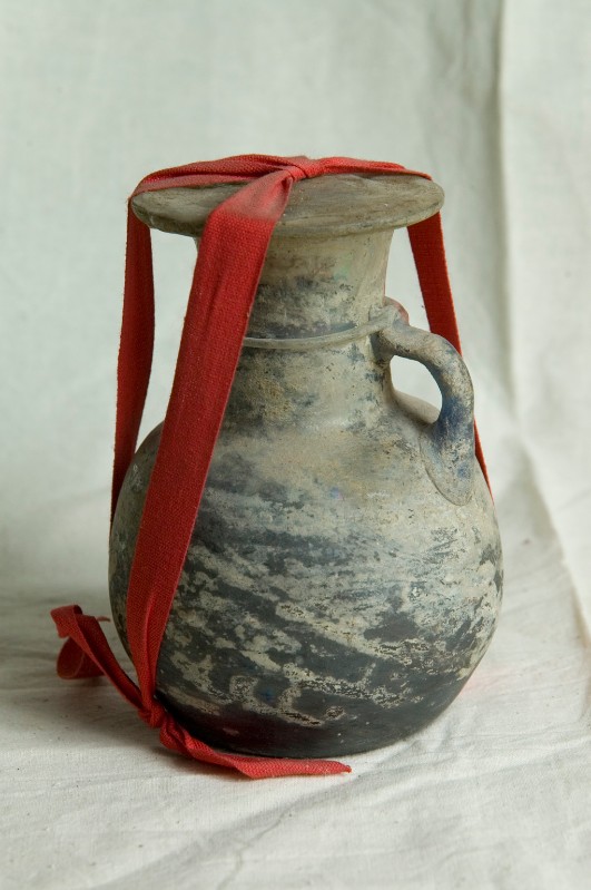 Bott. romana sec. I, Reliquiario vasiforme in vetro soffiato