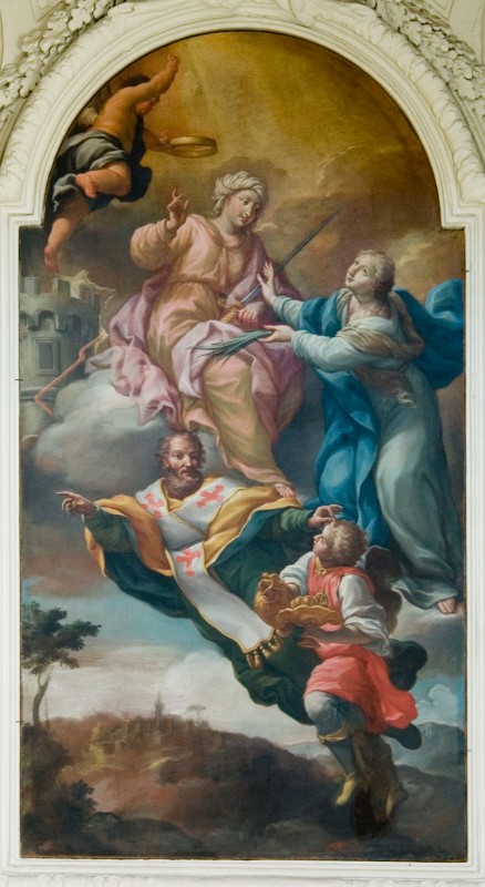 Ambito dell'Italia centr. sec. XVIII, Dipinto su tela con San Nicola e Santi