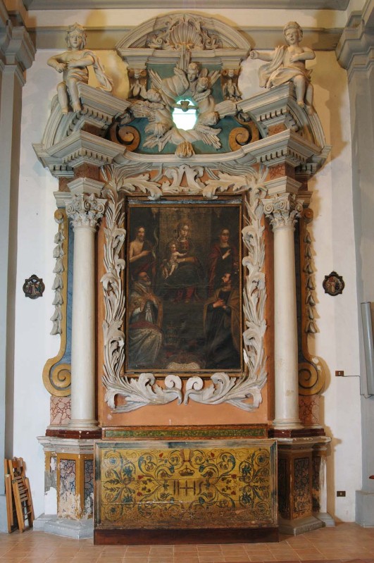 Bott. dell'Italia centr. sec. XIX, Altare con dipinto Madonna e Santi