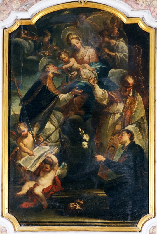 Brusco P. G. (1785), Maria tra Beato Ottaviano San Luigi Gonzaga e San Francesco