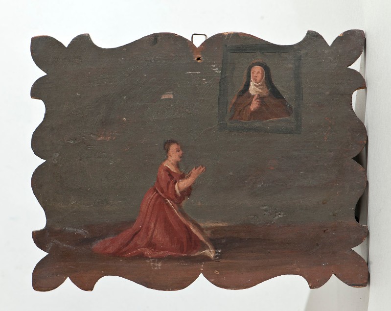 Ambito roveretano sec. XVII-XVIII, Dipinto ex voto con bordo sagomato