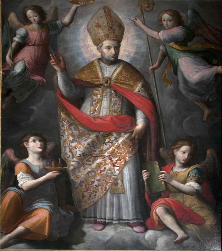 Ambito napoletano sec. XIX, Dipinto con San Gennaro